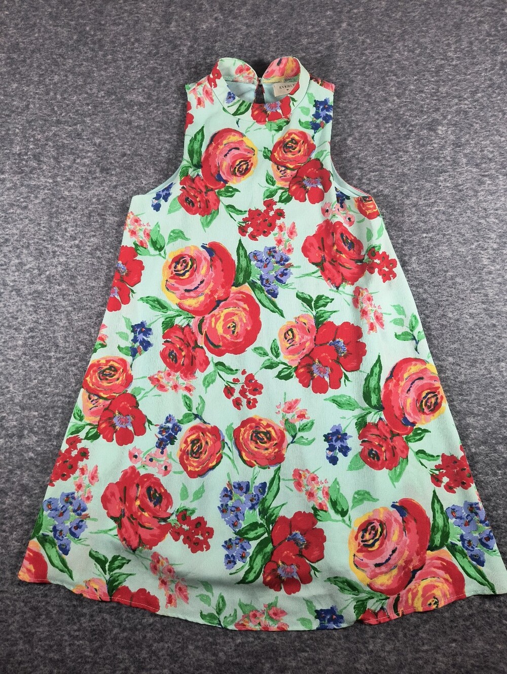 Everly flowy dress with collar, women's small, green